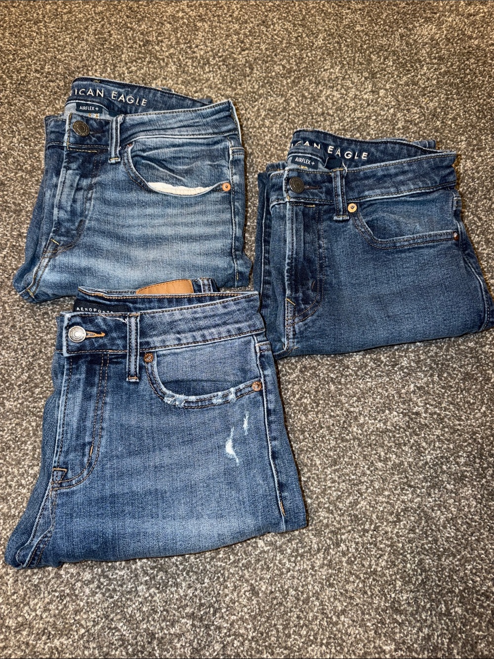 Men’s 28x30 AE & Aero Jeans - 3 Pairs